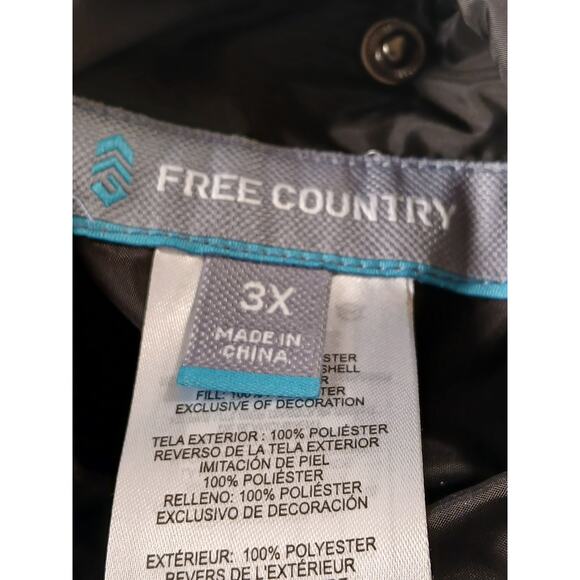 Free Country Men’s Puffer Jacket 3X Black Full Zip Insulated Lightweight Coat - Picture 5 of 10